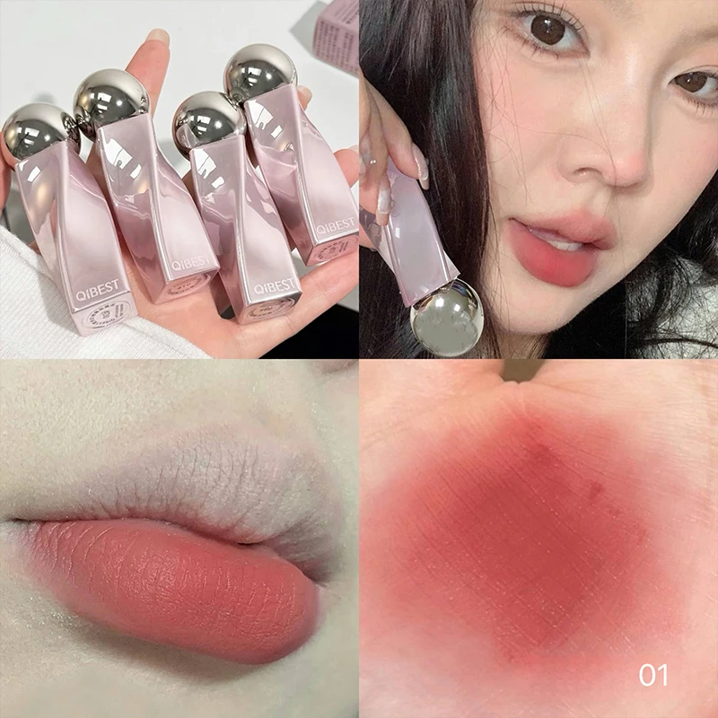 Matte Velvet Lip Tint Long Lasting - QIBEST Rouge à Lèvres Liquide Mat
