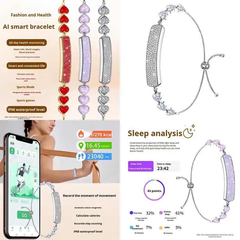 Health Monitors - Nouveau Bracelet Connecté Transfrontalier IP68 avec