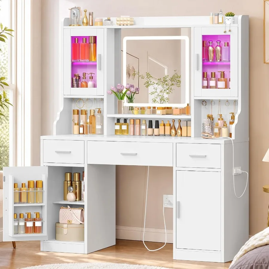 Makeup - Coiffeuse avec miroir et éclairage pour