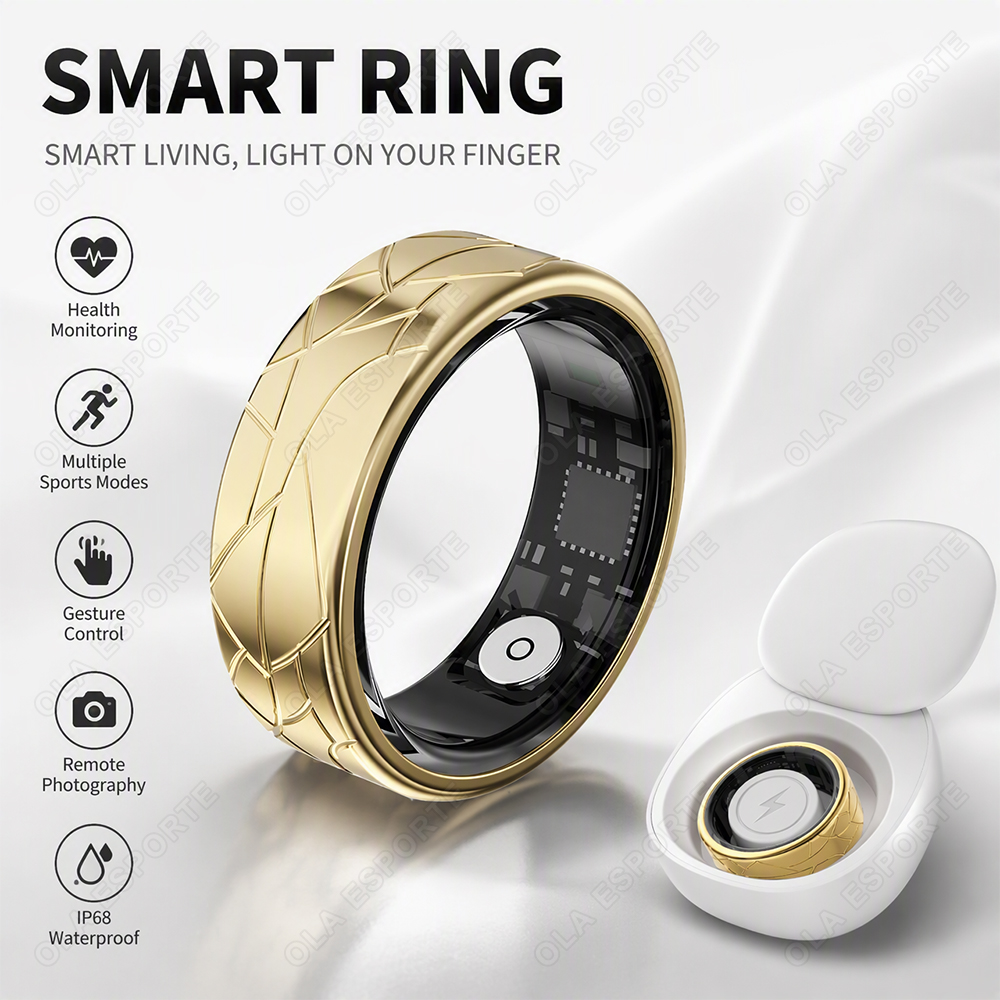 Health Monitors - Bague Intelligente en Acier Inoxydable Étanche,