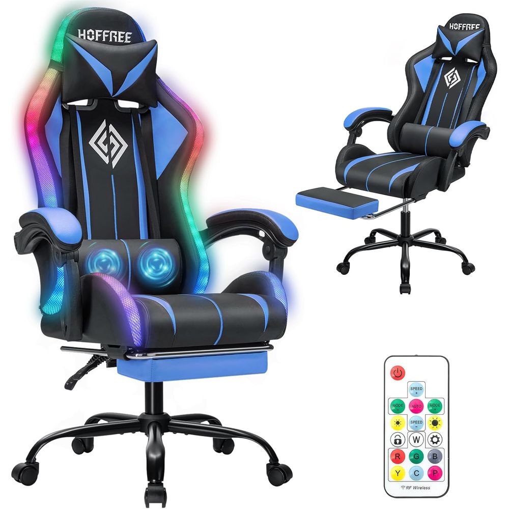Massage - Chaise de jeu LED avec massage